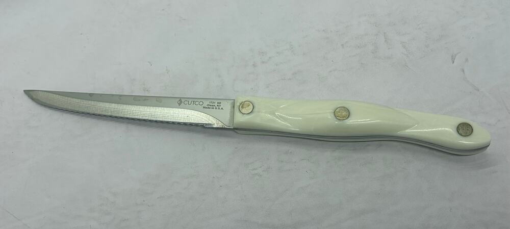 Cutco 1721 Trimmer Knife Sharp Pearl White Handle 4.75” Serrated Blade
